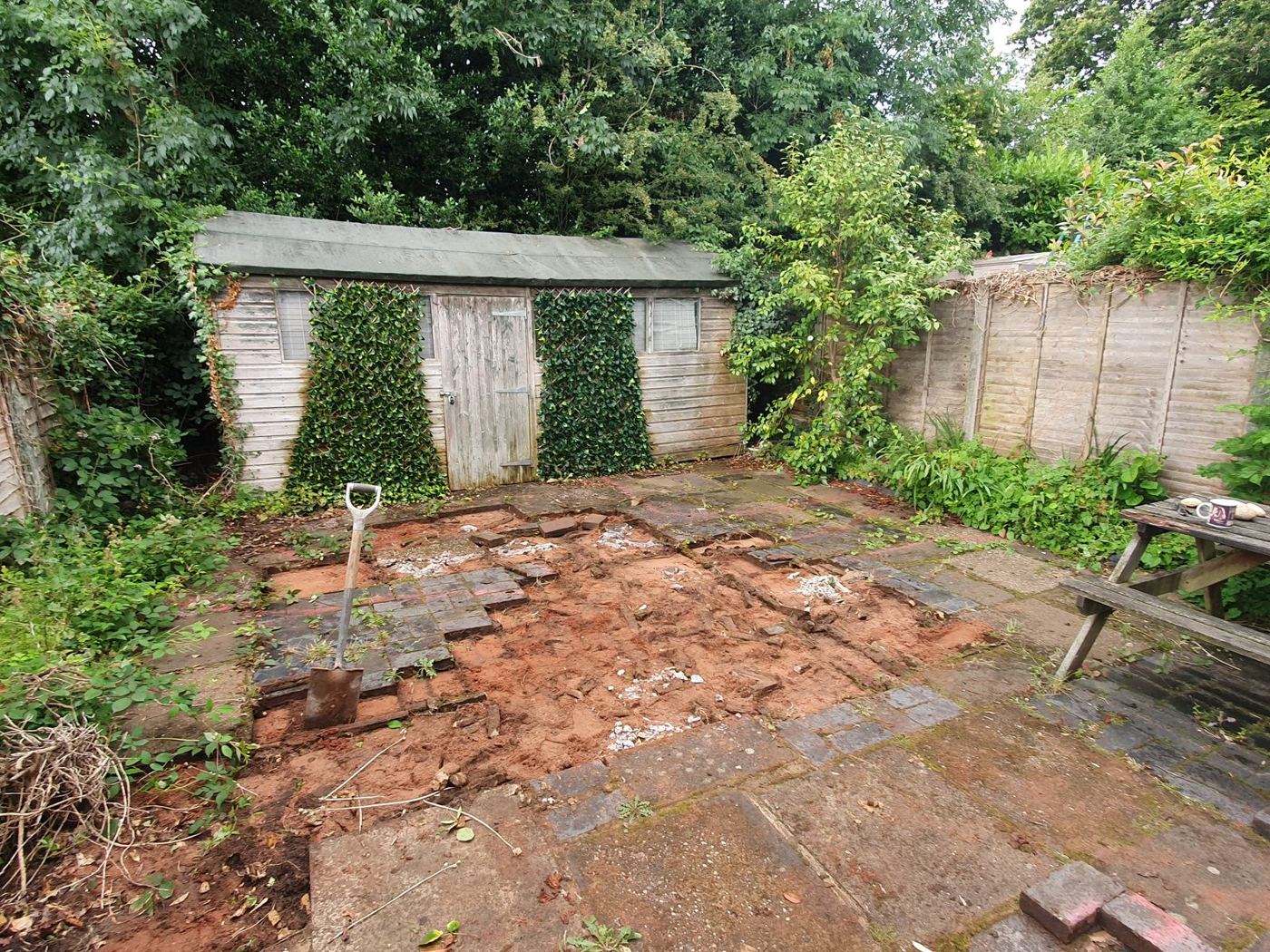 Before: Paved back garden in Four Oaks before work